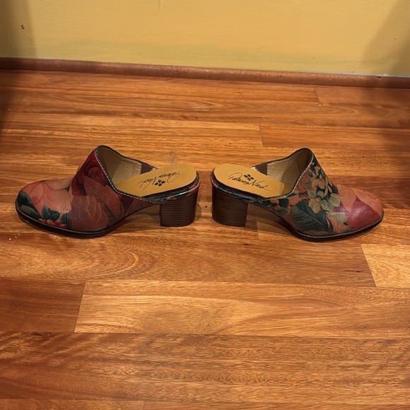 PATRICIA NASH NICIA FLORAL LEATHER MULE SHOES slip-on SIZE 7.5 - Picture 5 of 9
